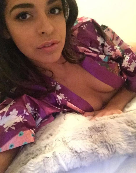 Sexy Vienna Black Wearing A Robe