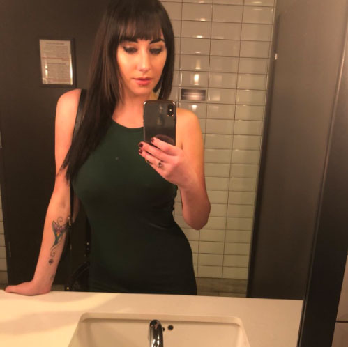 allesandra snow sexy dress bathroom selfie