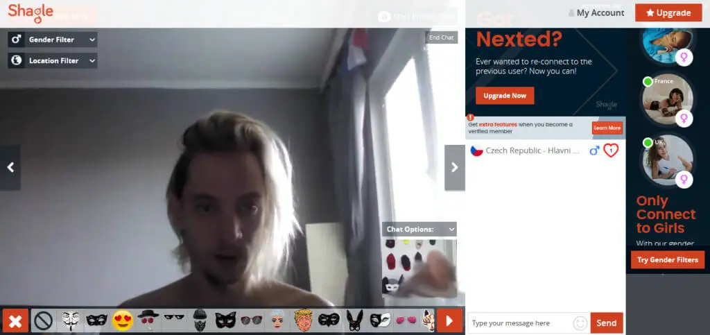 Shagle interface